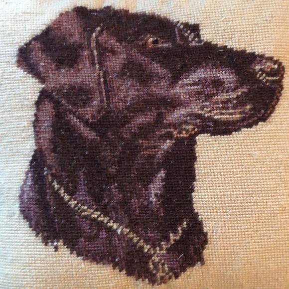 Beautiful Chocolate Labrador Handmade Needlepoint Pillow by Imperial Elegance - Picture 5 of 9